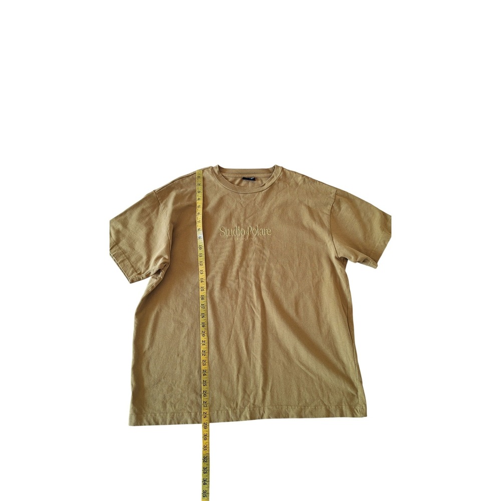 Cotton On Studio Polare Heavyweight‎ Graphic Tee Tan Mustard Mens XL Boxy Fit